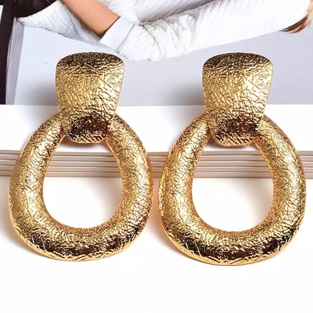 New Exaggerated Oversized Gold Hanging Dangle Earrings Statement Earrings
